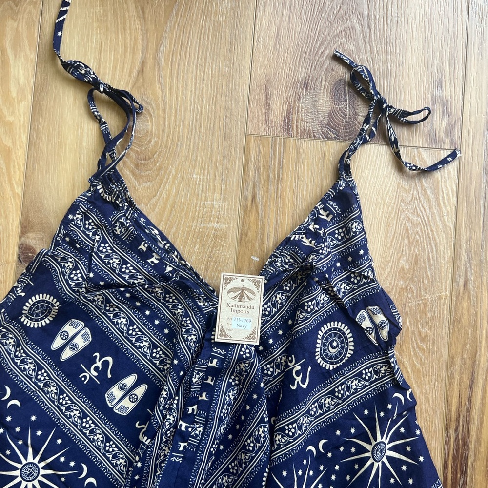 Kathmandu Artisan-Made Harem Style Jumper Overalls Self-Tie Adjustable Straps - Picture 4 of 10